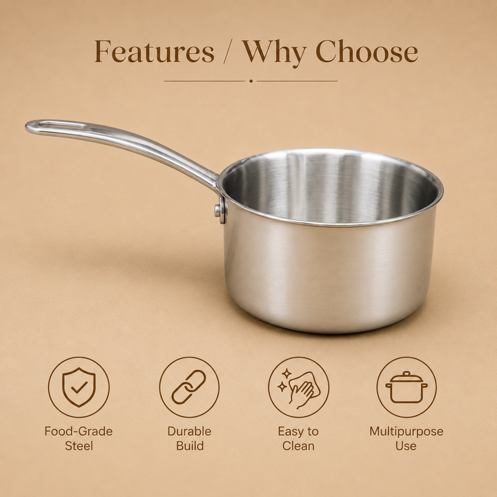 Stainless Steel Triply Saucepan - uses