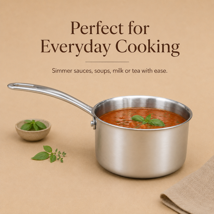 Stainless Steel Triply Saucepan - size guide