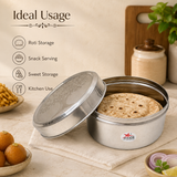 Nutristar stainless steel roti storage container with matching lid