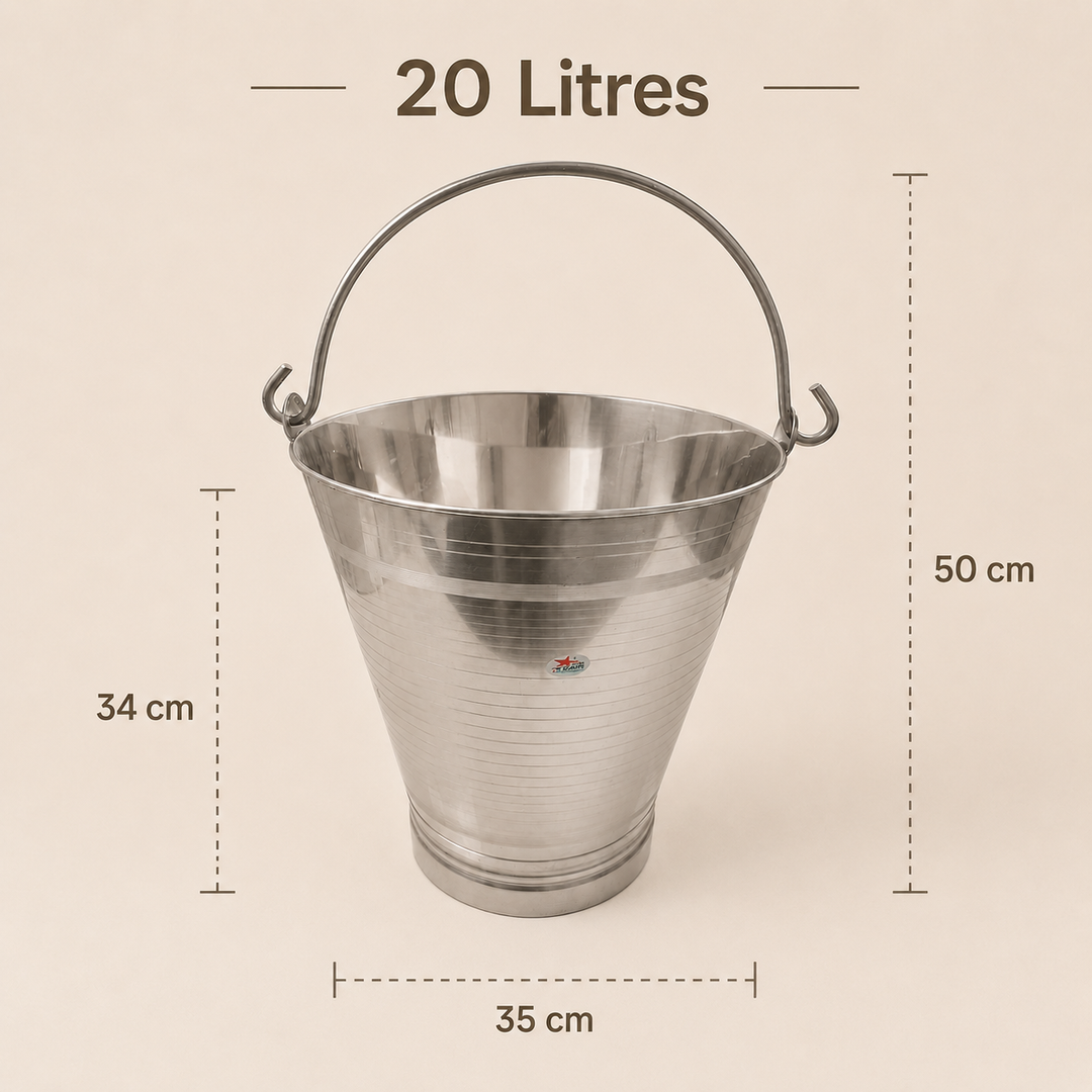 Nutristar stainless steel utility bucket with strong carry handle