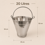 Nutristar stainless steel utility bucket with strong carry handle