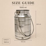 Nutristar stainless steel milk can with fitted lid and carry handle