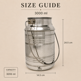 Nutristar stainless steel milk can with fitted lid and carry handle