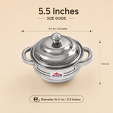 Nutristar stainless steel serving casserole with lid and side handles