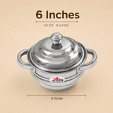 Nutristar stainless steel serving casserole with lid and side handles