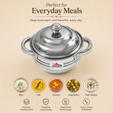 Nutristar stainless steel serving casserole with lid and side handles