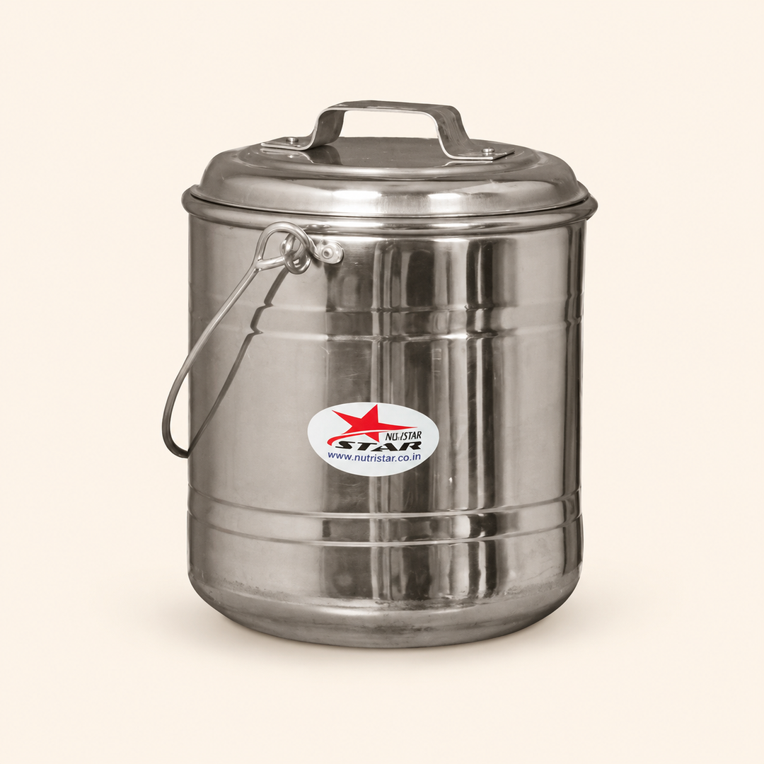 Nutristar stainless steel storage container with lid and carry handle