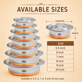 Stainless Steel Copper Bottom Serving Dishes With Lid, Serving Bowls, Pack Of 6