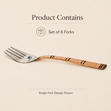 Nutristar stainless steel dining forks with copper finish handles set of 6