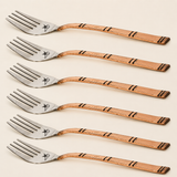 Nutristar stainless steel dining forks with copper finish handles set of 6