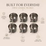 Nutristar stainless steel tea and coffee cups with handles set of 6