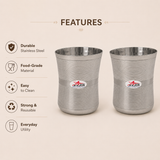 Nutristar stainless steel ribbed drinking glasses 250 ml