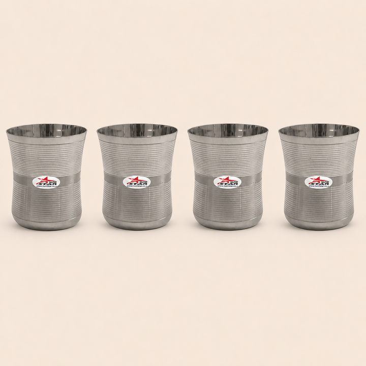 Nutristar stainless steel ribbed drinking glasses 250 ml