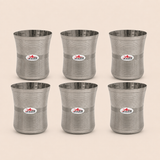 Nutristar stainless steel ribbed drinking glasses 250 ml
