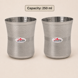 Nutristar stainless steel ribbed drinking glasses 250 ml