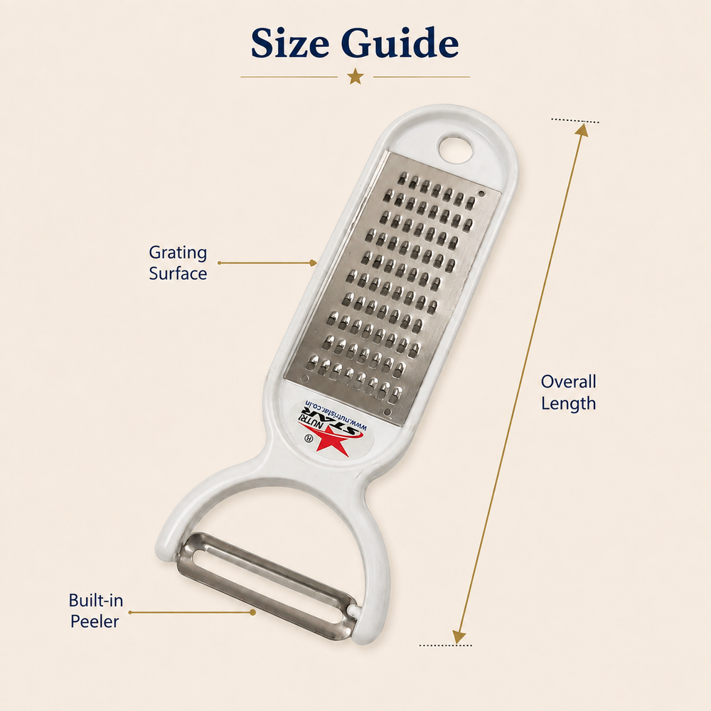 Nutristar 2 in 1 stainless steel grater and peeler kitchen tool