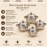 Stainless Steel Serving Dish/Handi, Serving Bowl, Pack Of 1.