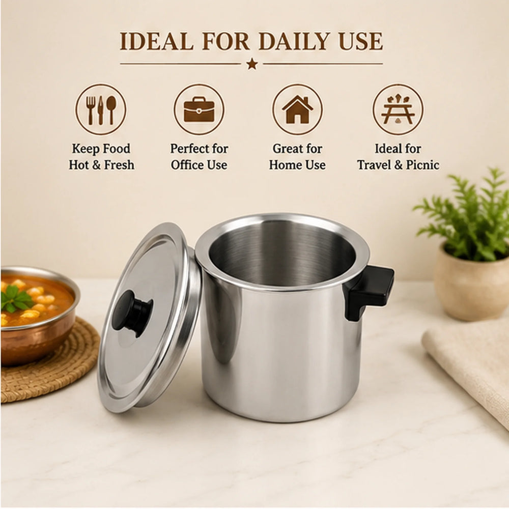 Stainless Steel Milk Boiler, Stainless Steel Lid with Knob, Pack of 1. - use