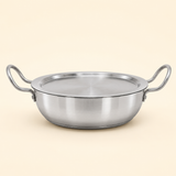 Aluminium Kadai with Stainless Steel Lid | Deep Frying Kadai for Cooking