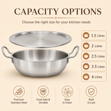 Aluminium Kadai with Stainless Steel Lid | Deep Frying Kadai for Cooking