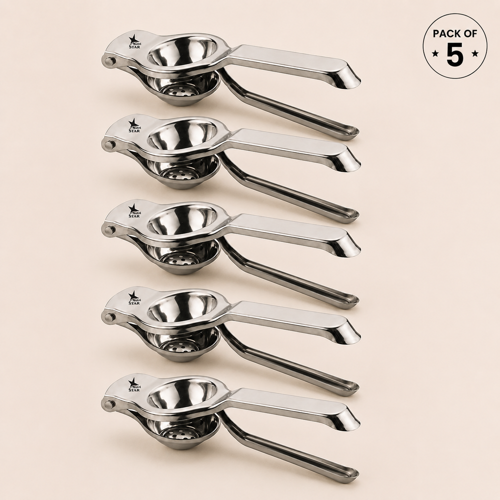 Nutristar stainless steel lemon squeezer citrus press with long handles