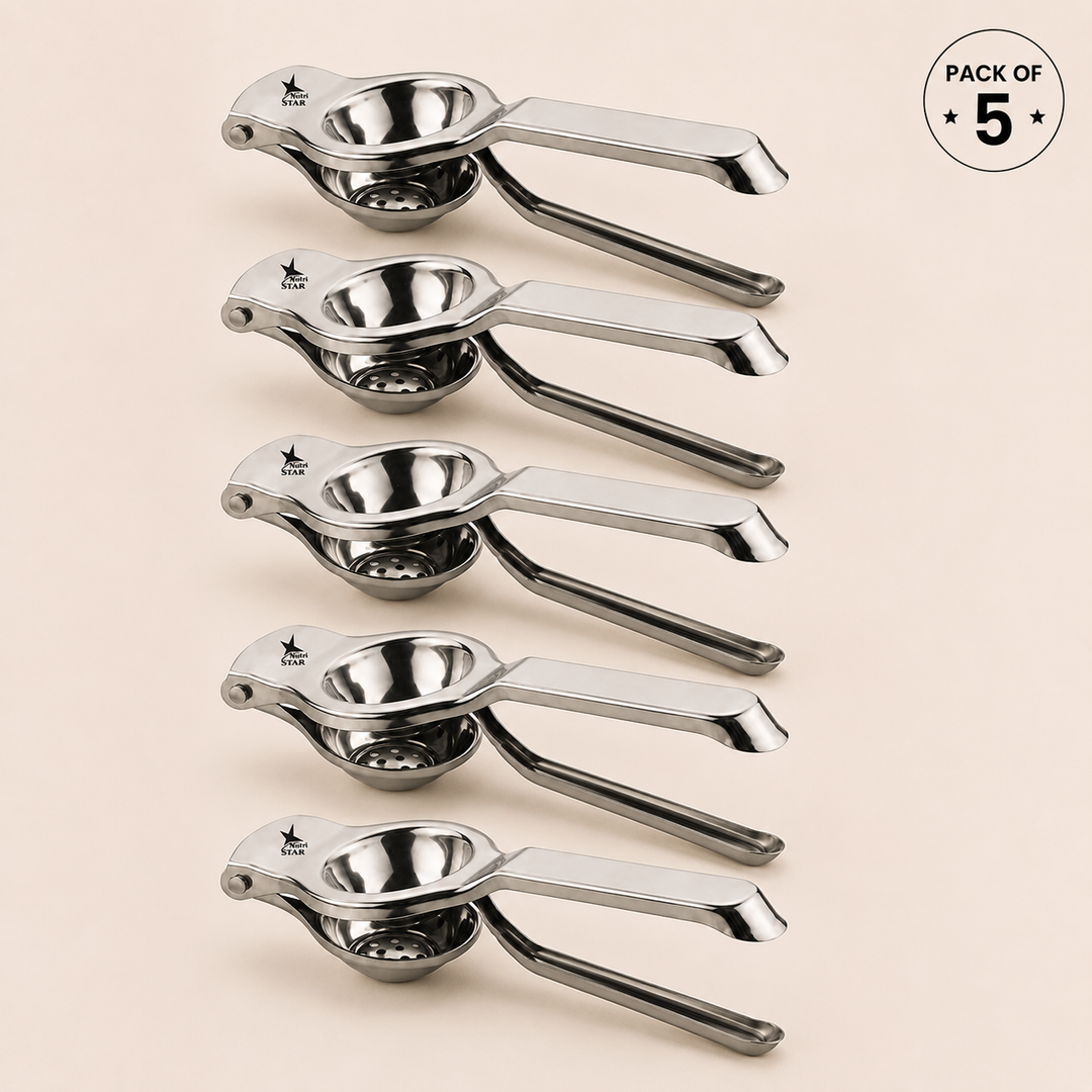 Nutristar stainless steel lemon squeezer citrus press with long handles