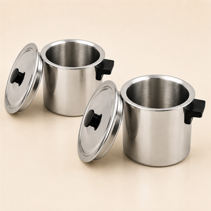 Stainless Steel Milk Boiler, Stainless Steel Lid with Knob, Pack of 2.