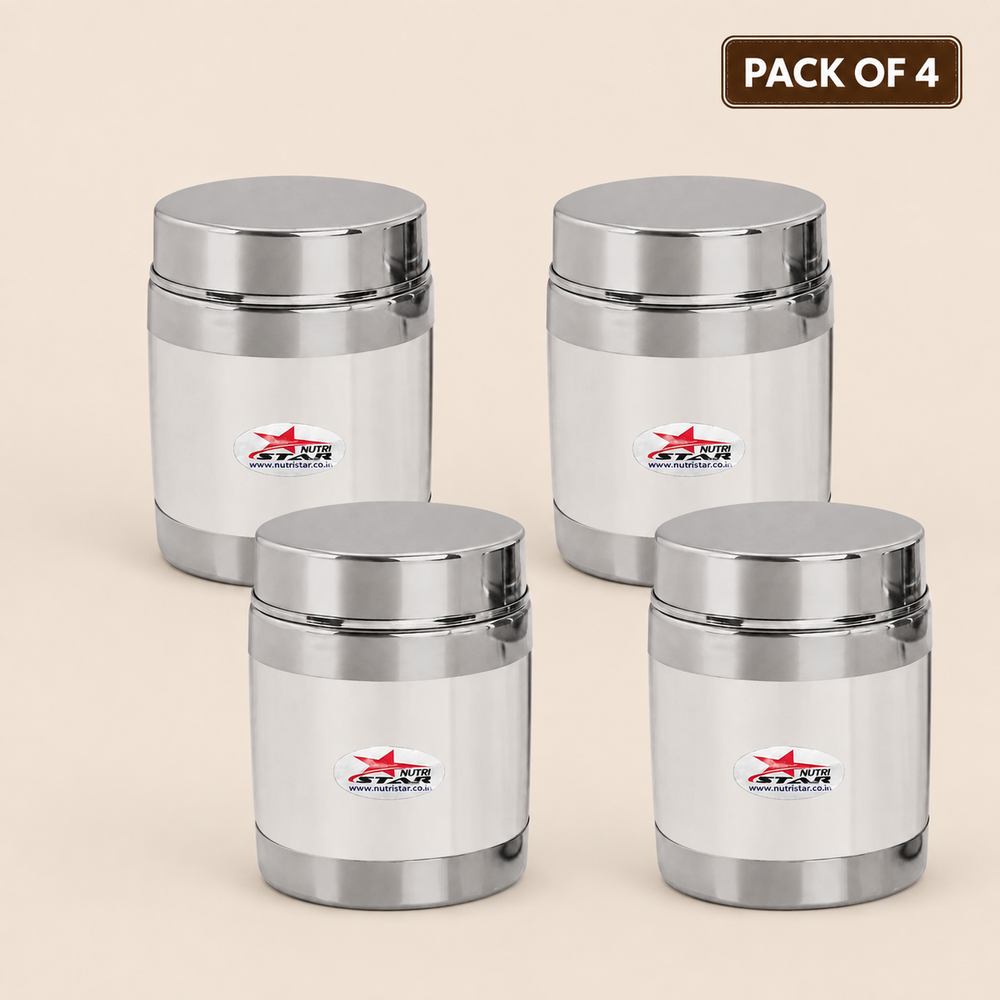 Nutristar stainless steel storage container with fitted lid