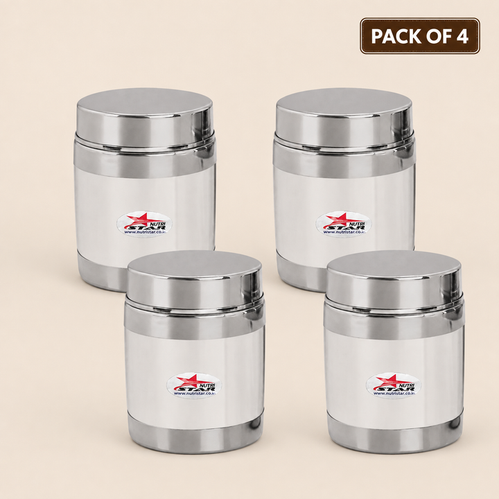 Nutristar stainless steel storage container with fitted lid