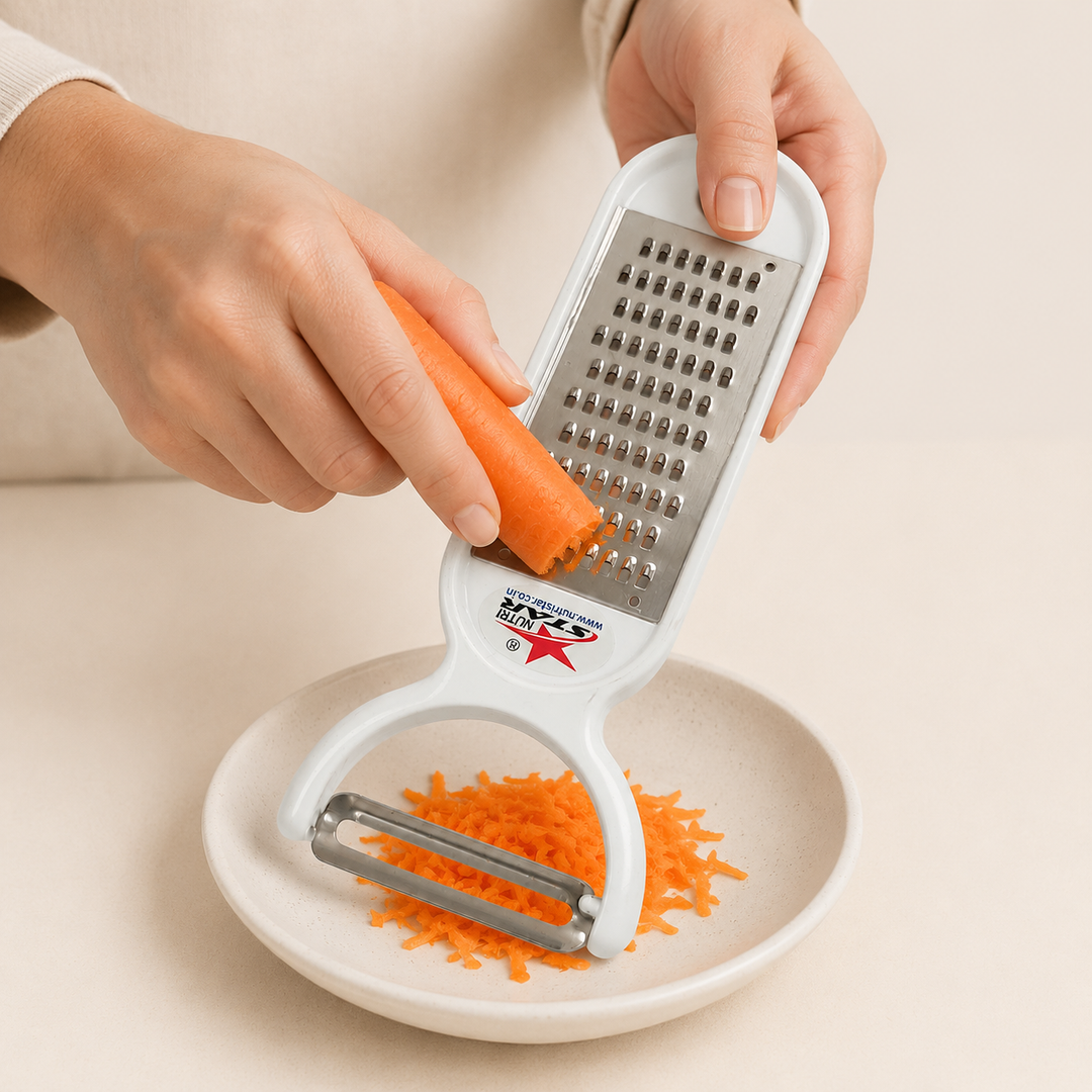Nutristar 2 in 1 stainless steel grater and peeler kitchen tool