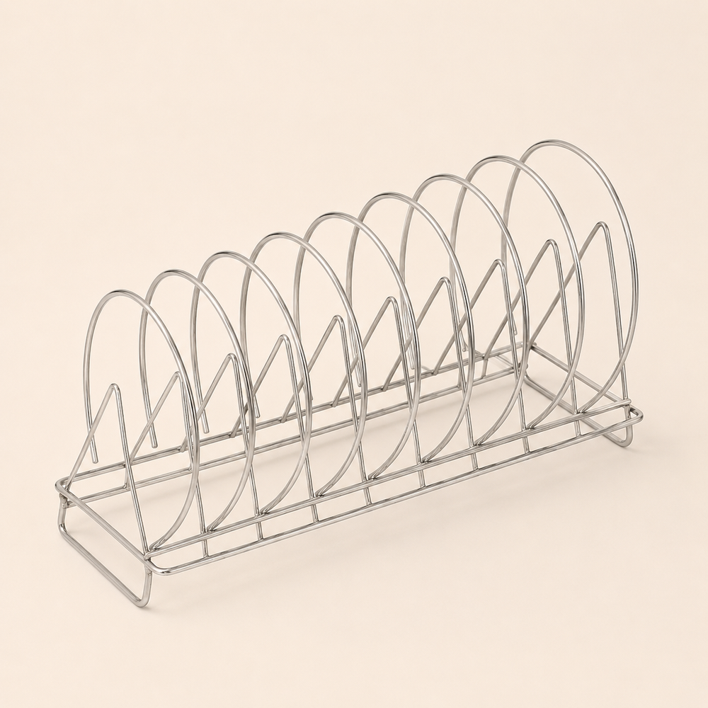 Nutristar stainless steel plate stand with multiple plates for kitchen storage