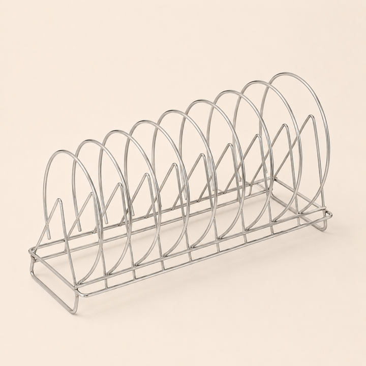 Nutristar stainless steel plate stand with multiple plates for kitchen storage