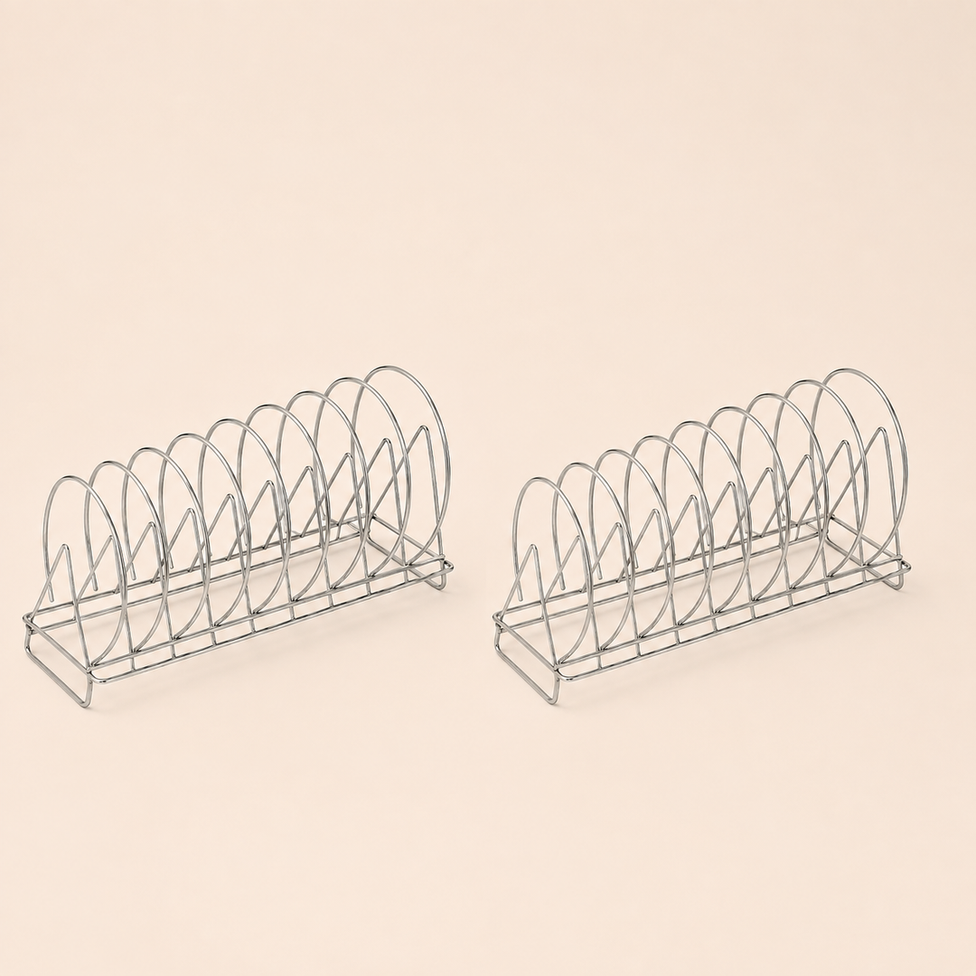 Nutristar stainless steel plate stand with multiple plates for kitchen storage