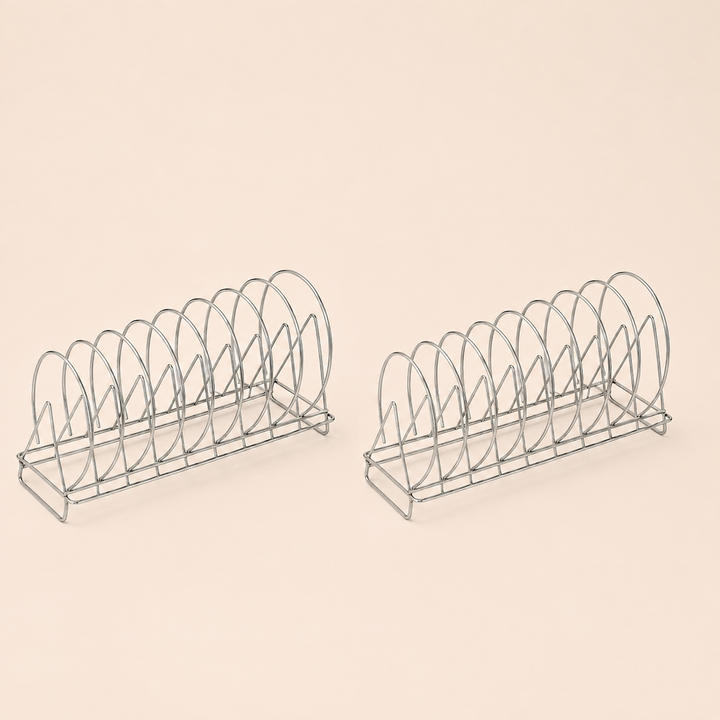 Nutristar stainless steel plate stand with multiple plates for kitchen storage