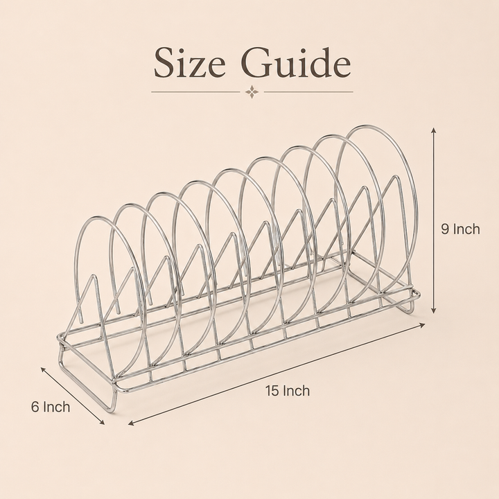 Nutristar stainless steel plate stand with multiple plates for kitchen storage