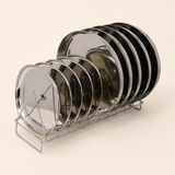 Nutristar stainless steel plate stand with multiple plates for kitchen storage