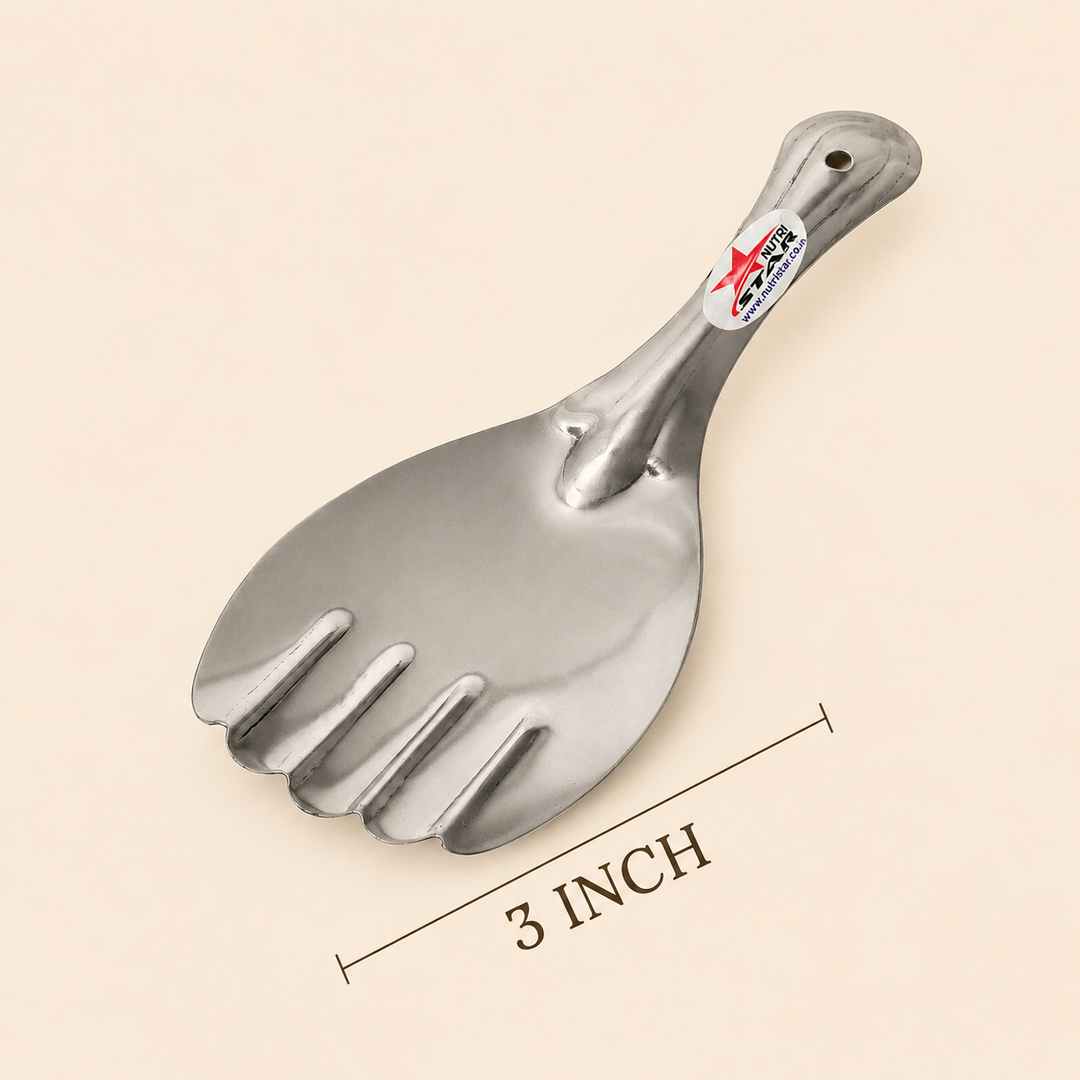 Nutristar stainless steel slotted serving spoon with wide head and handle