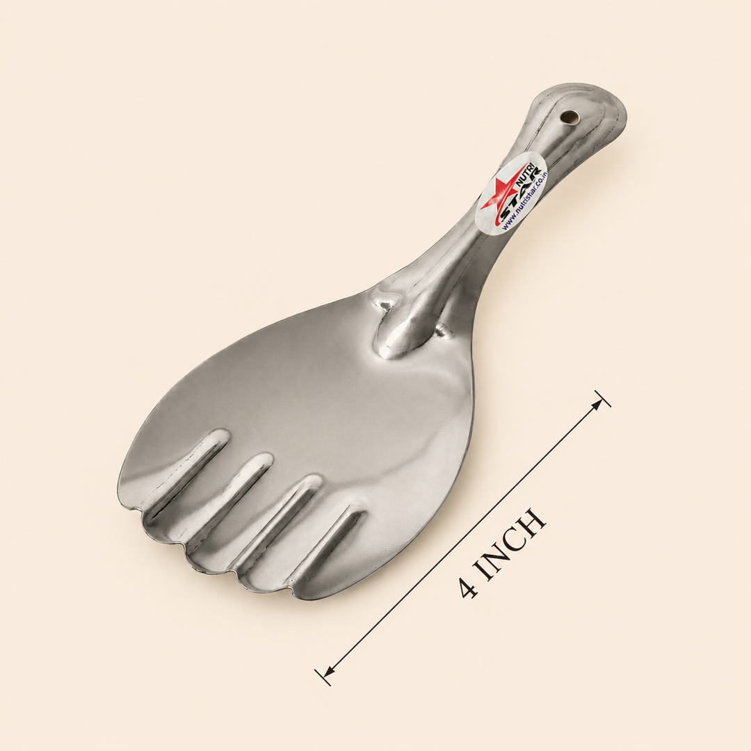 Nutristar stainless steel slotted serving spoon with wide head and handle