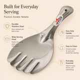 Nutristar stainless steel slotted serving spoon with wide head and handle
