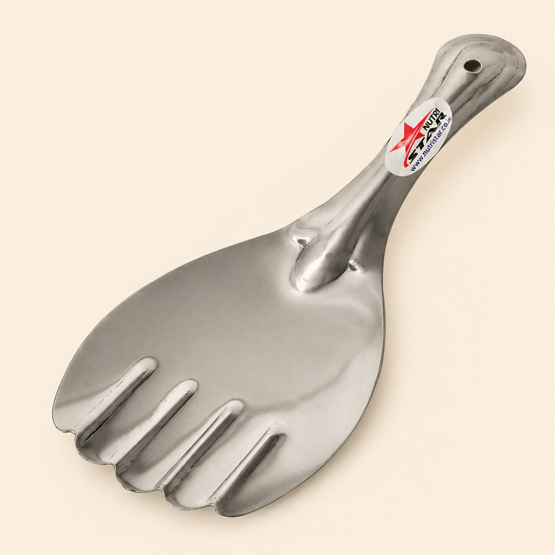 Nutristar stainless steel slotted serving spoon with wide head and handle