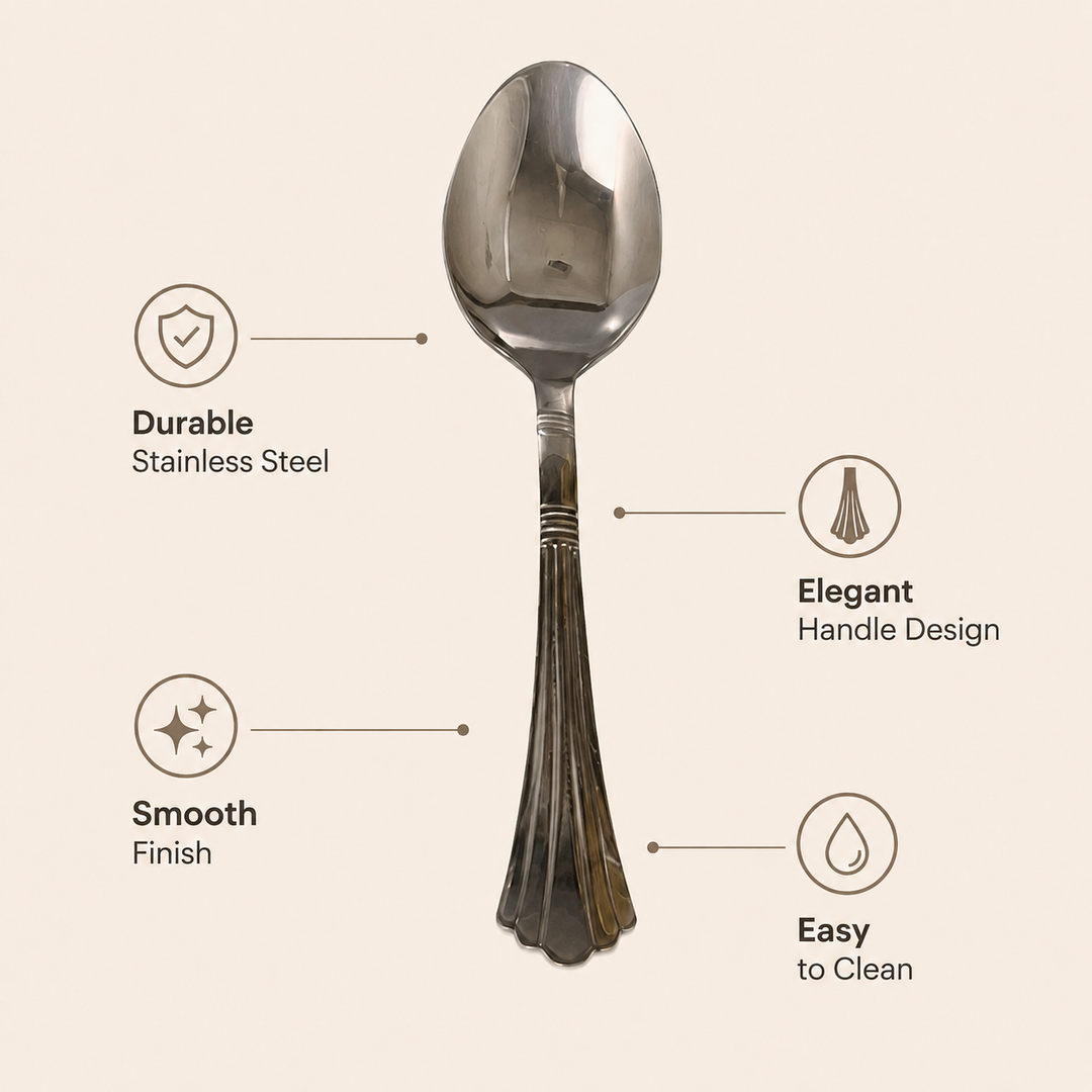 Nutristar stainless steel dinner spoons set of 6 with decorative handles