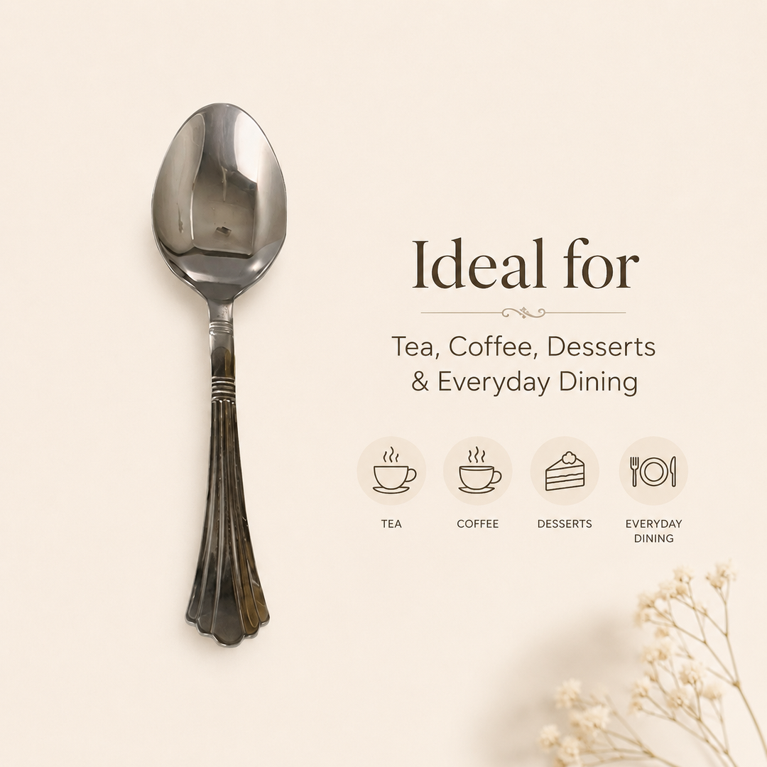 Nutristar stainless steel dinner spoons set of 6 with decorative handles