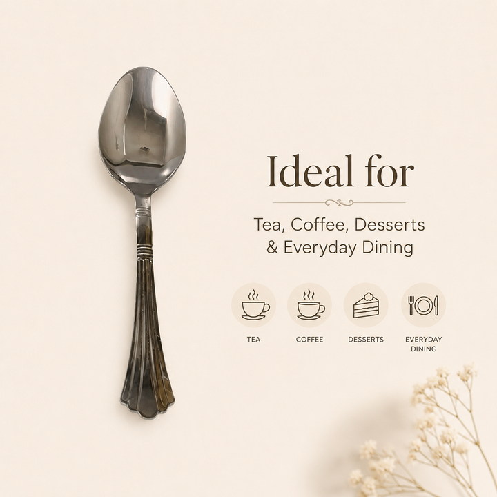 Nutristar stainless steel dinner spoons set of 6 with decorative handles