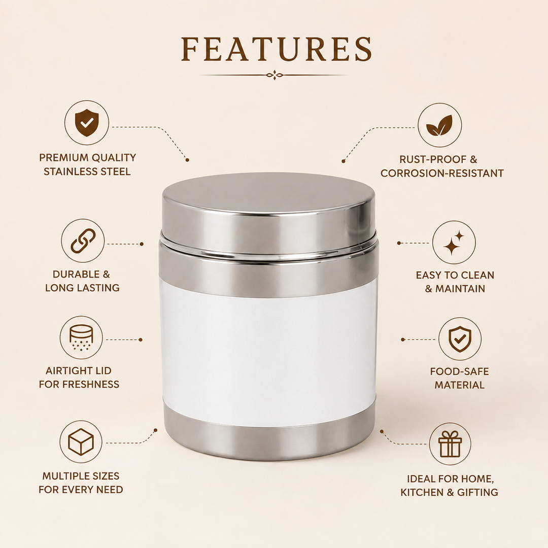 Nutristar stainless steel storage container set in 7 sizes