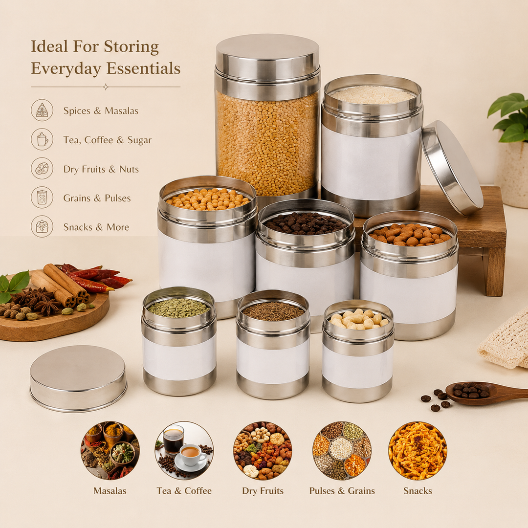 Nutristar stainless steel storage container set in 7 sizes
