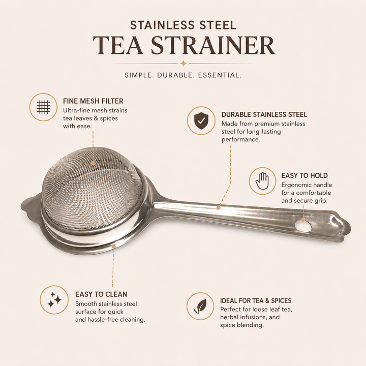 Nutristar stainless steel fine mesh tea strainer 6 inch