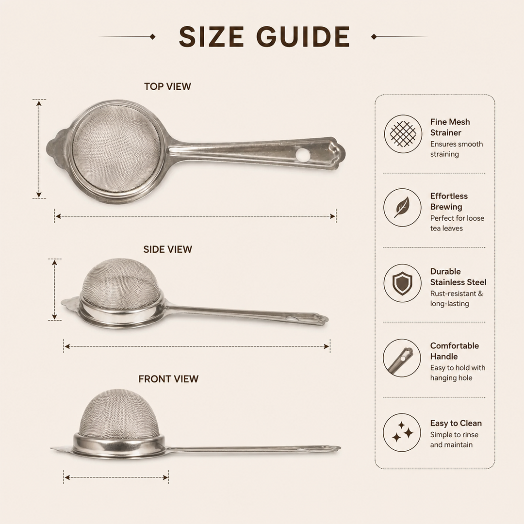Nutristar stainless steel fine mesh tea strainer 6 inch