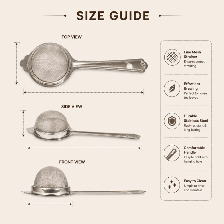 Nutristar stainless steel fine mesh tea strainer 6 inch