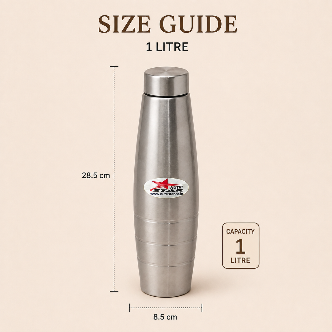 Nutristar 1 litre stainless steel water bottle 