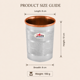 Nutristar stainless steel drinking glasses with copper inner lining and dual tone finish